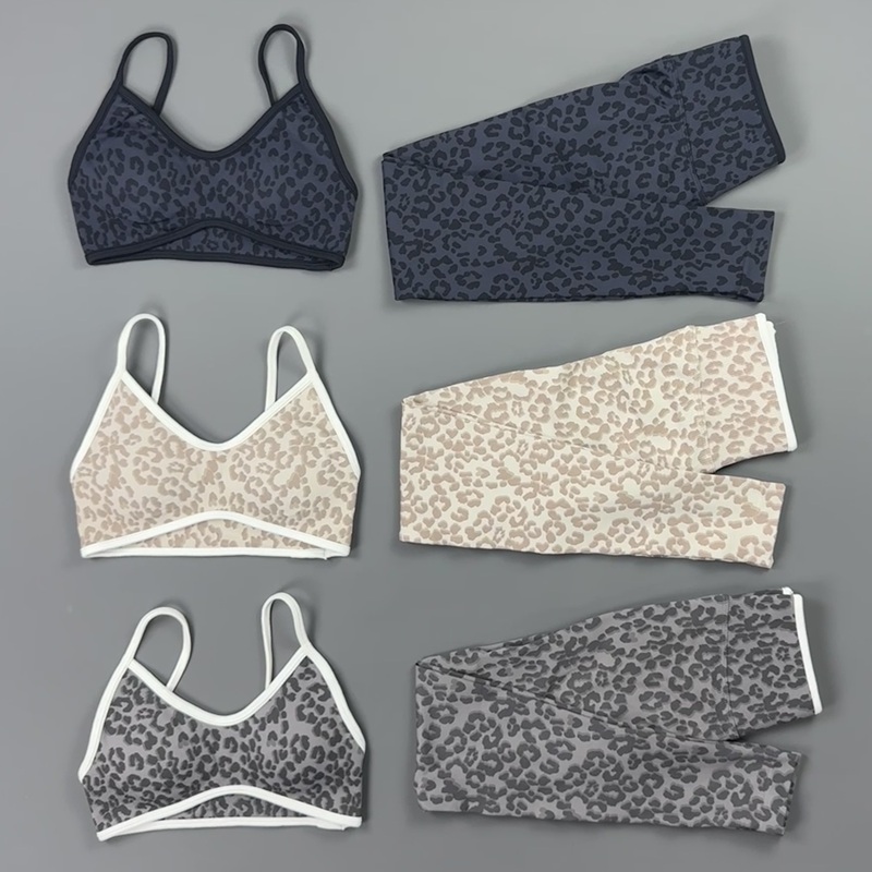 Home Gym Pilates - 2 Pieces Yoga Set Women Leopard